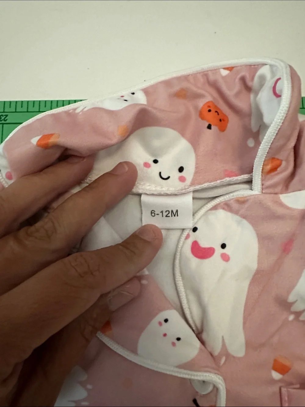 Pink Ghost-Print One-Piece Footie Pajamas for Kids